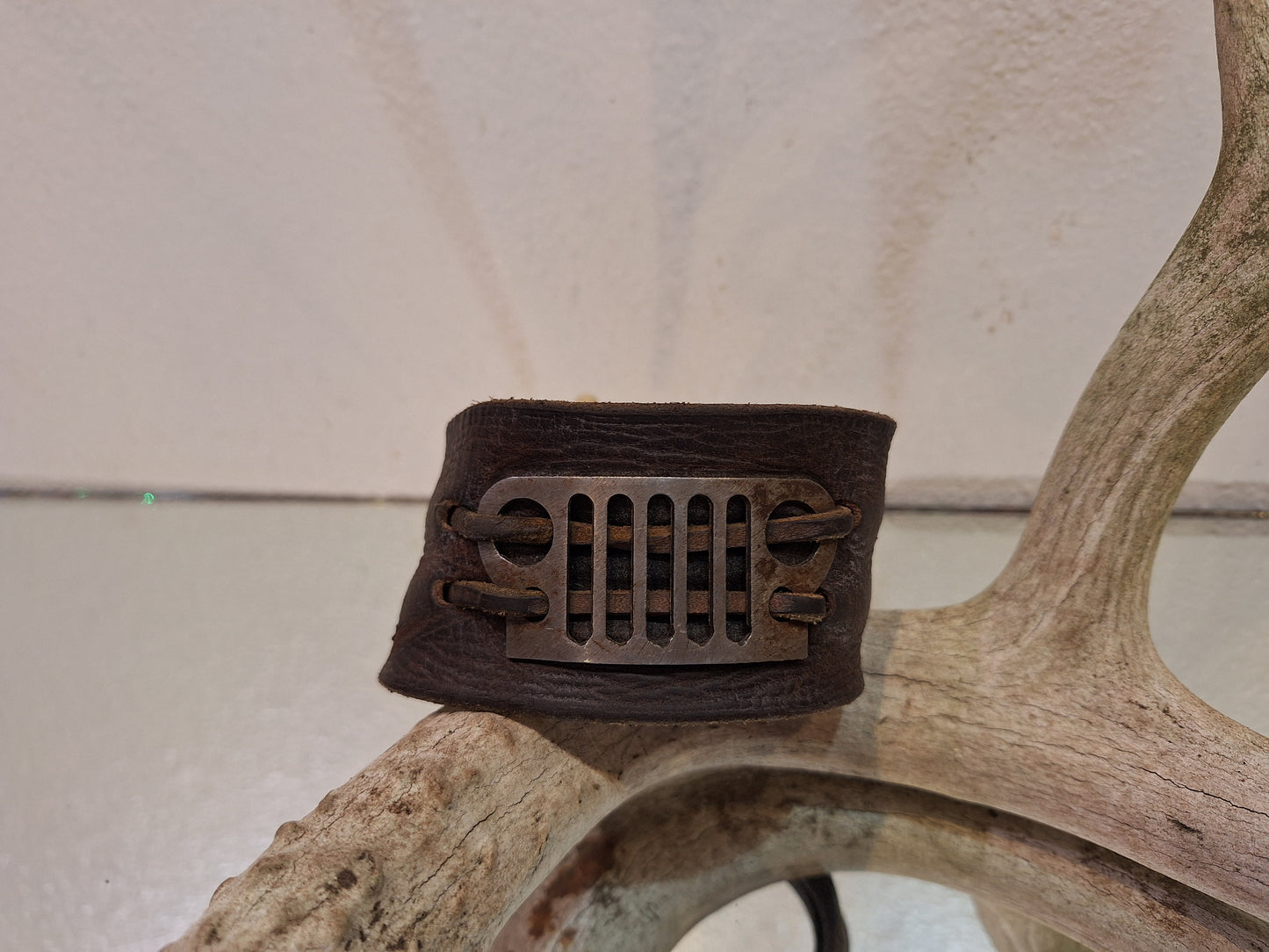 Jeep Leather Bracelet, Wide