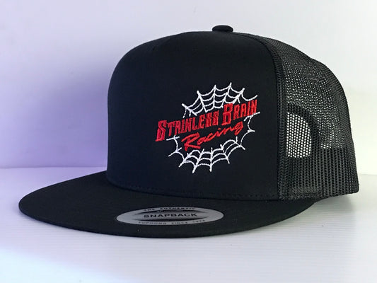 Stainless Brain Racing Web, Flat Bill, Black